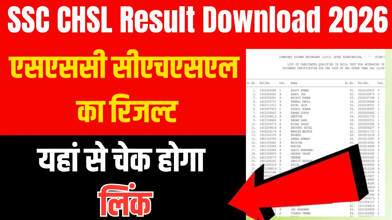 SSC CHSL Result Download 2026